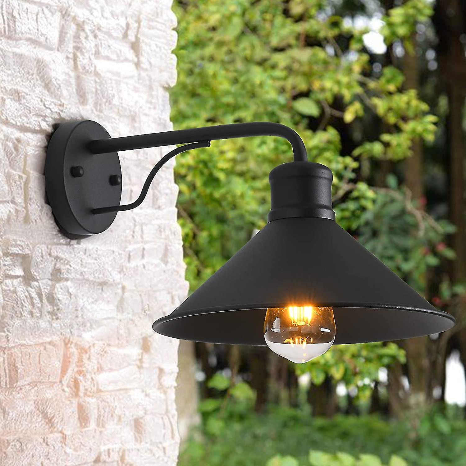 2 Pack Outdoor Wall Lights Wall Mount Compatible With House， Front Porch Outdoor Wall Light Fixtures Wall Mount， Matte Black Modern Farmhouse