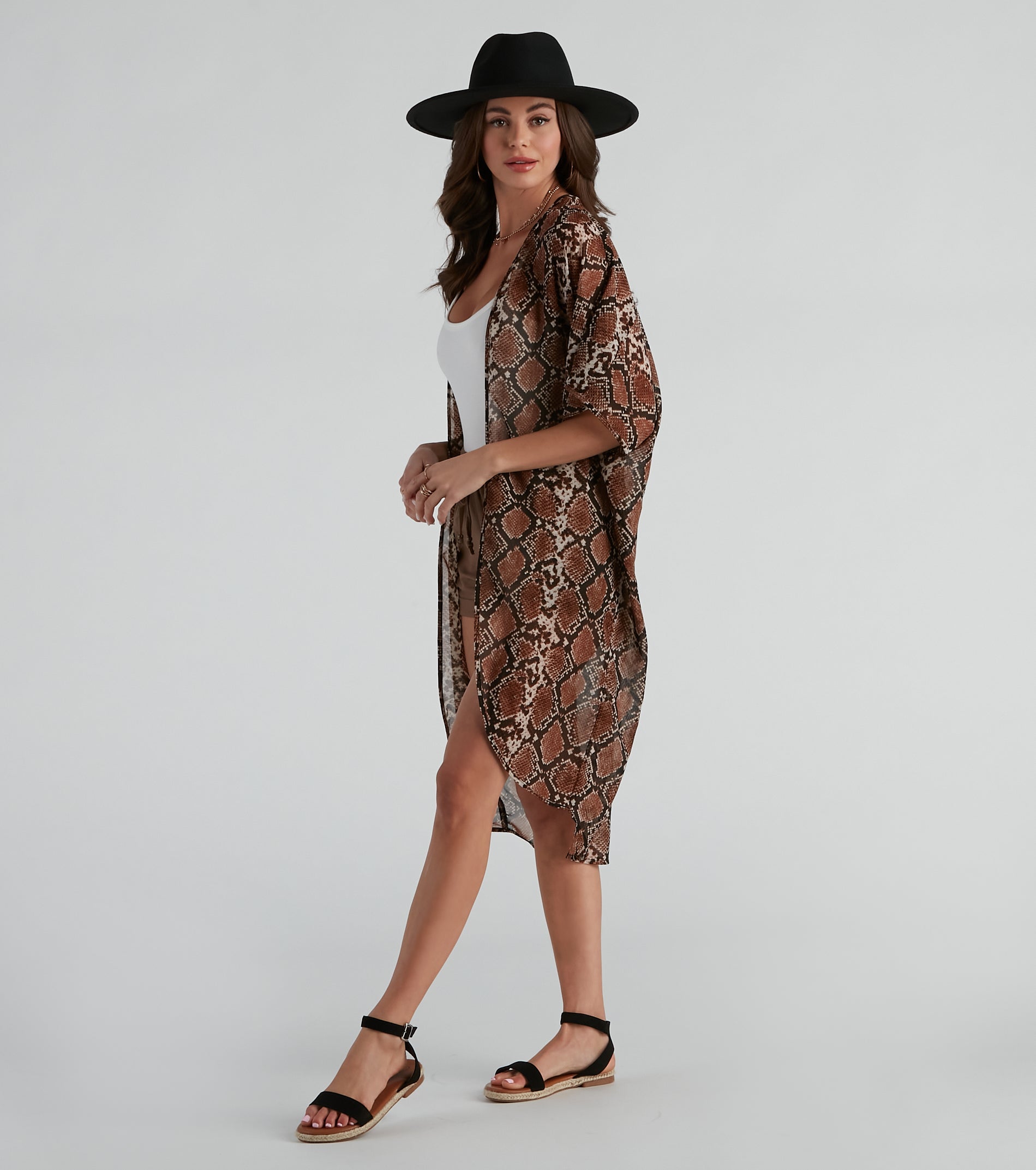 Can't Be Tamed Snake Print Kimono