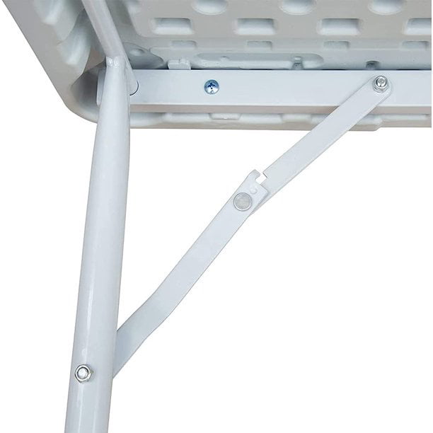 AEDILYS 4 ft Camping and Utility Folding Table Height Adjustable - White