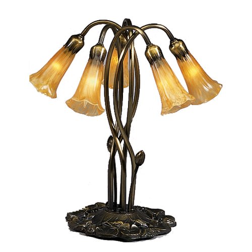 Meyda  14995 Stained Glass /  Table Lamp From The Lilies Collection - Blue