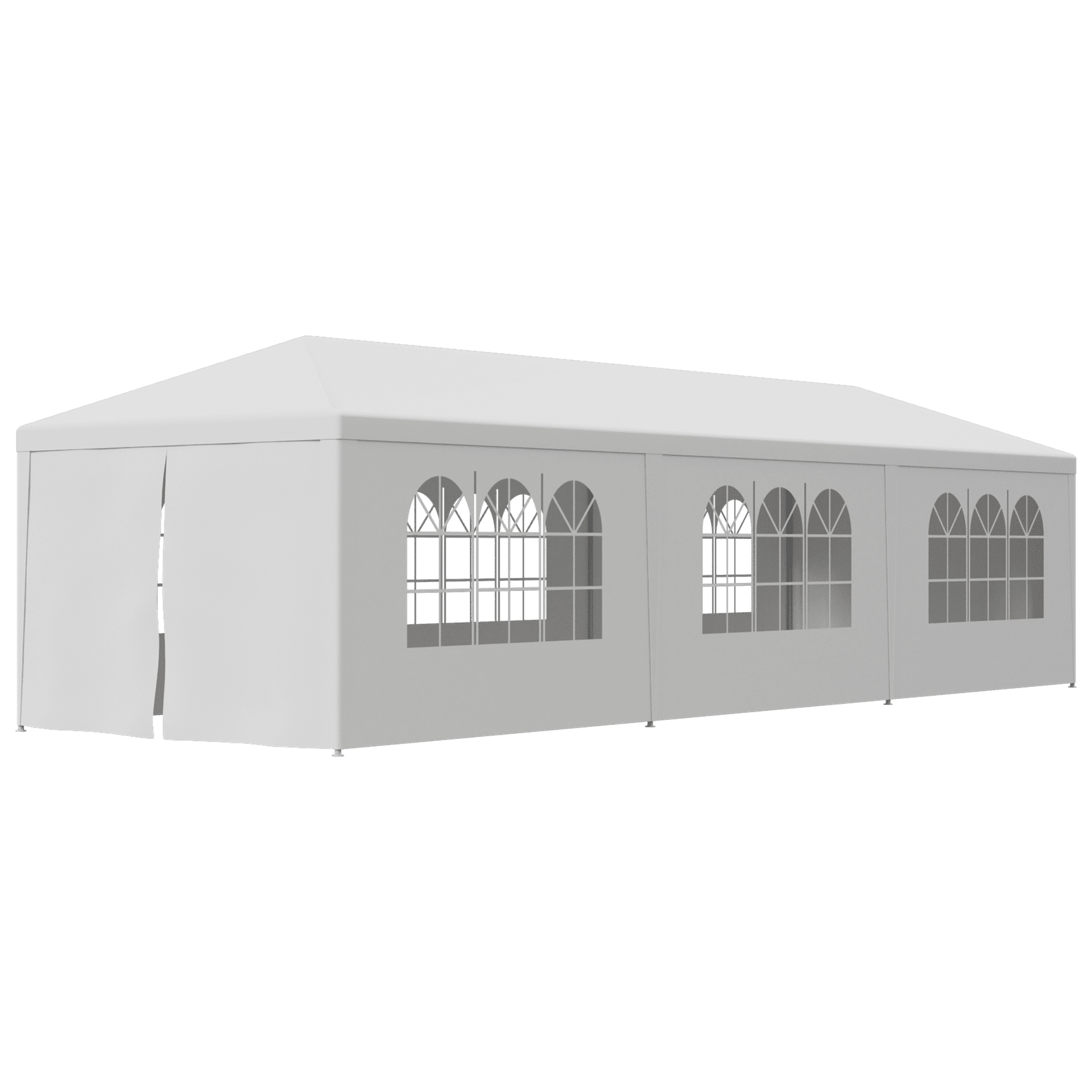 ZENY Wedding Party Tent Gazebo Canopy White, 6 Window-Walls + 2 Solid Walls, 10 x 30'