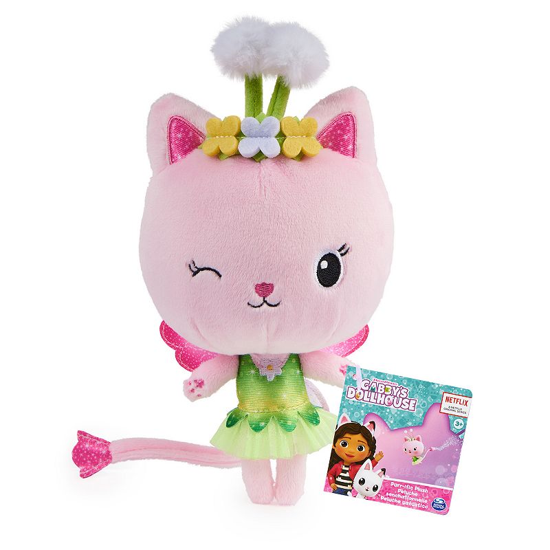 Spin Master Gabby's Dollhouse， 7-inch Kitty Fairy Purr-ific Plush Toy