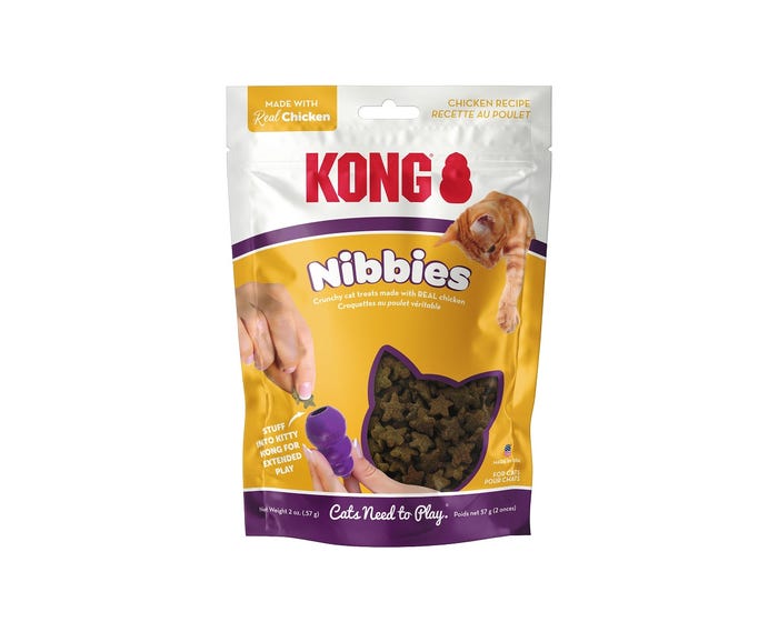KONG Nibbies Cat Treats， Chicken Flavor， 2 oz. Pouch
