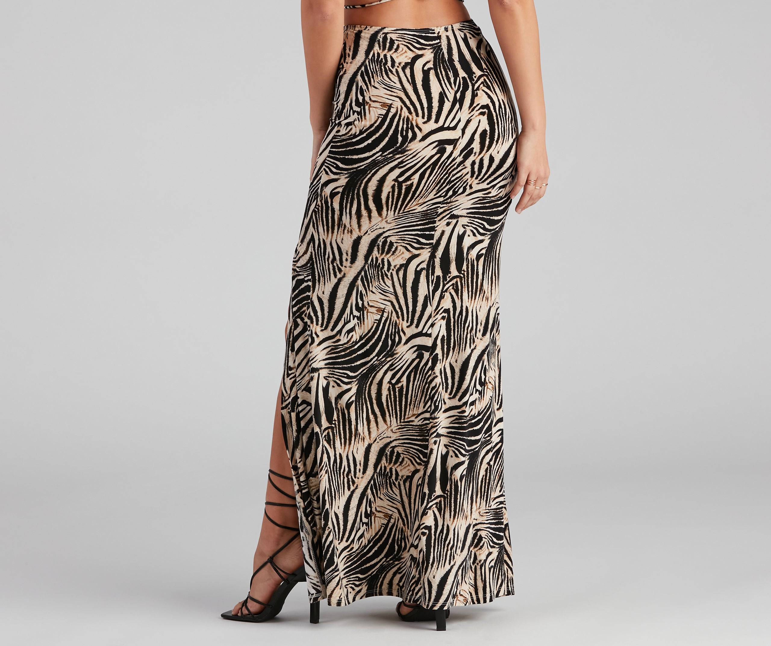 Wild Season Zebra Slit Maxi Skirt