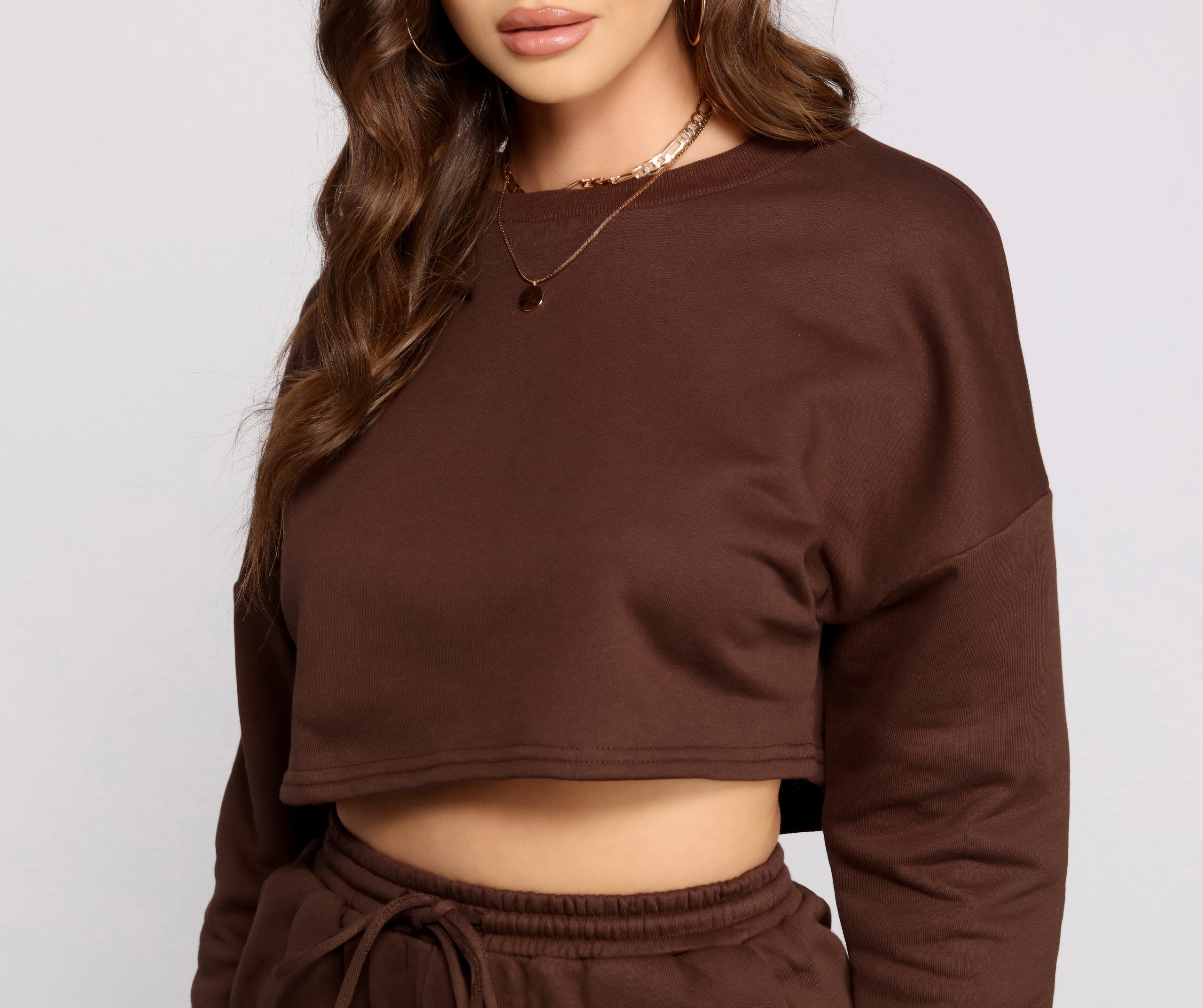 Cozy French Terry Knit Crop Top