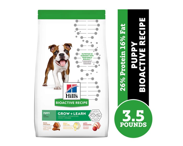 Hills Bioactive Recipe Puppy Chicken  Brown Rice Dry Dog Food， 3.5 lb. Bag