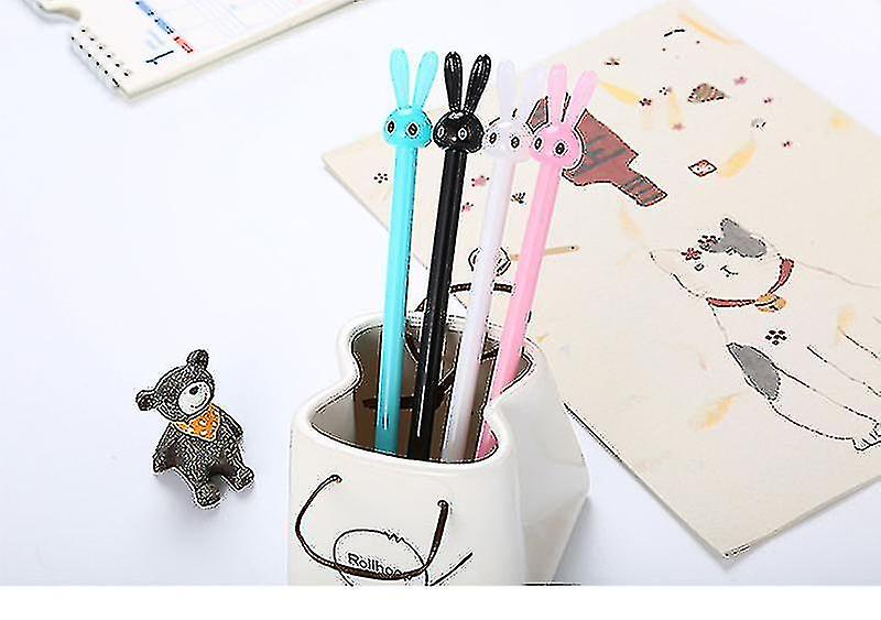 2pcs Cartoon Gel Pens For Stationery Office School Supplies 0.5mm Black Ink Cute Patterns Cartoon Gel Pens