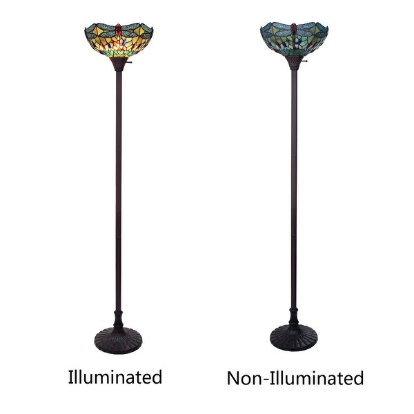 -Style Dragonfly Design 1-light Dark Bronze Floor Lamp