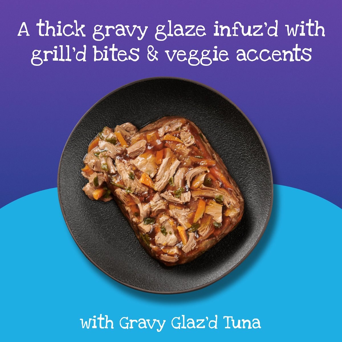 'Purina Friskies Gravy Wet Cat Food， Glaz’d and Infuz’d With Gravy Glaz’d Tuna， 3.5-oz TR， Case of 12