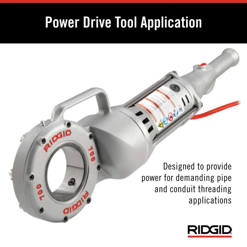 RIDGID 700 Power Drive Compact Handheld Heavy-Duty Pipe Threading Machine for 12-R Die Heads (Tool Only) 41935