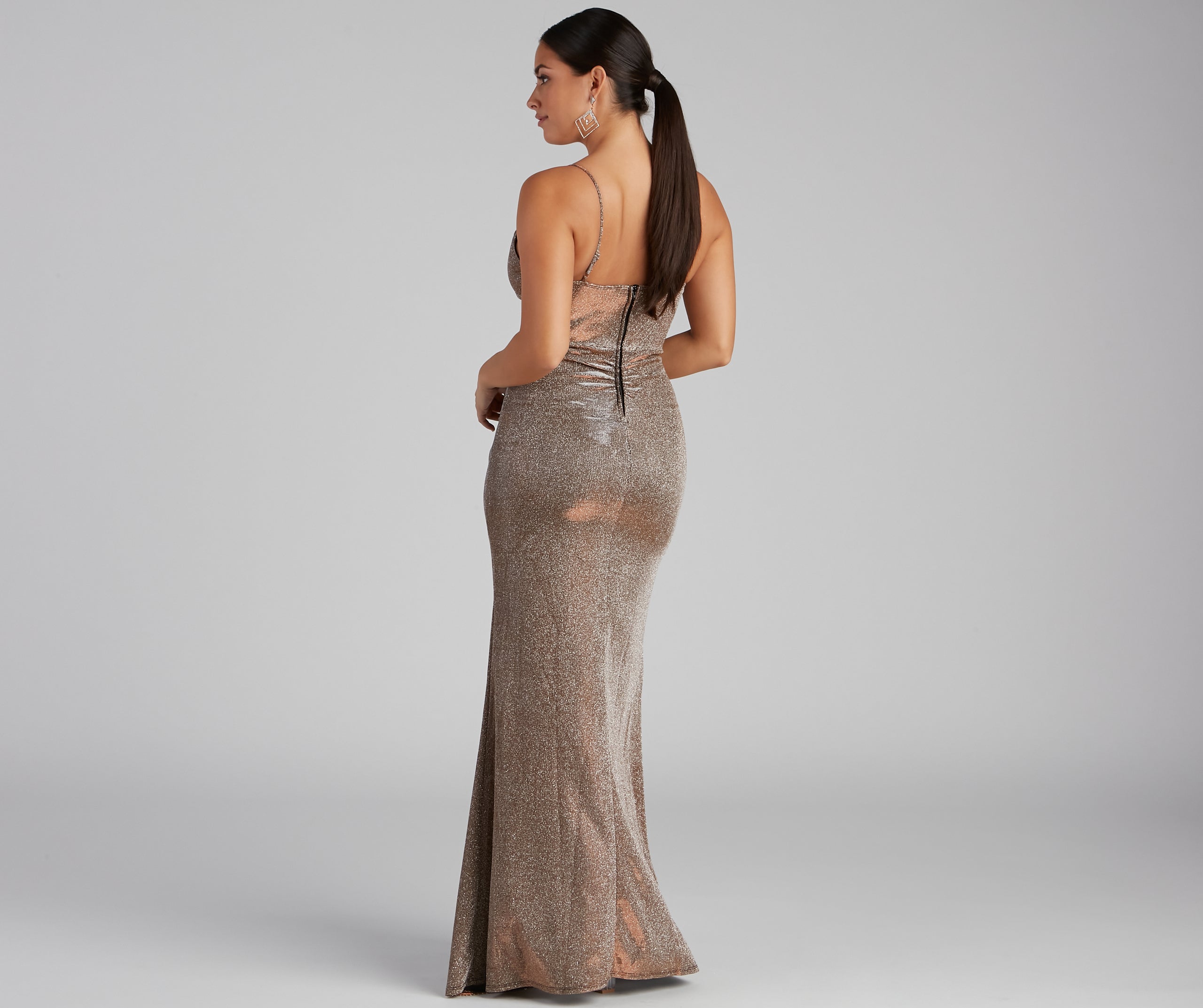 Courtney Sleeveless Shimmer Formal Dress