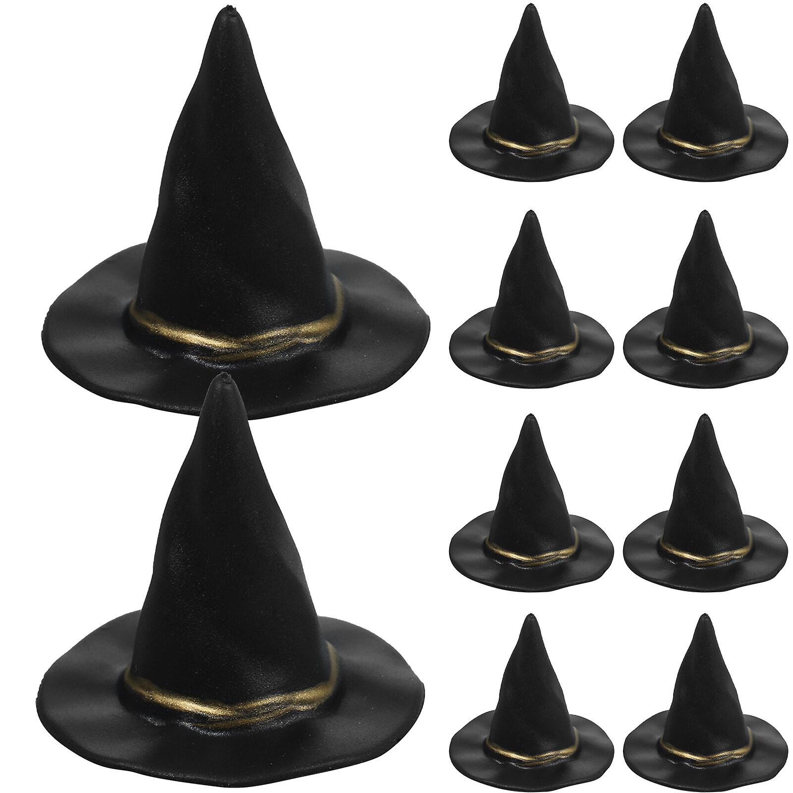 10pcs Miniature Doll House Witch Hats Mini Halloween Witch Hats Doll House Props