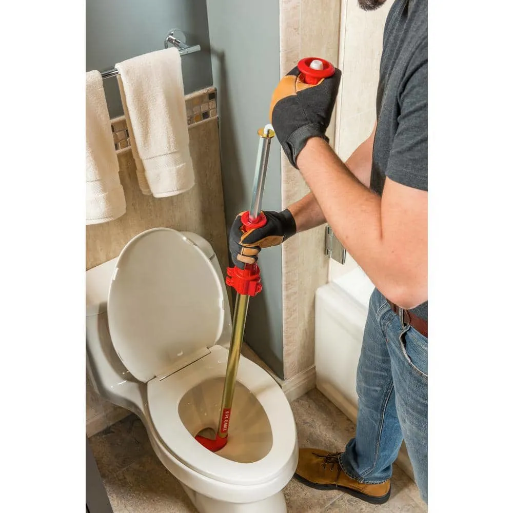 RIDGID K-6P Hybrid Toilet Snake Auger, Cable Extends to 6 ft. with Integrated Bulb Head (Manual or Cordless Drill Operated) 56658