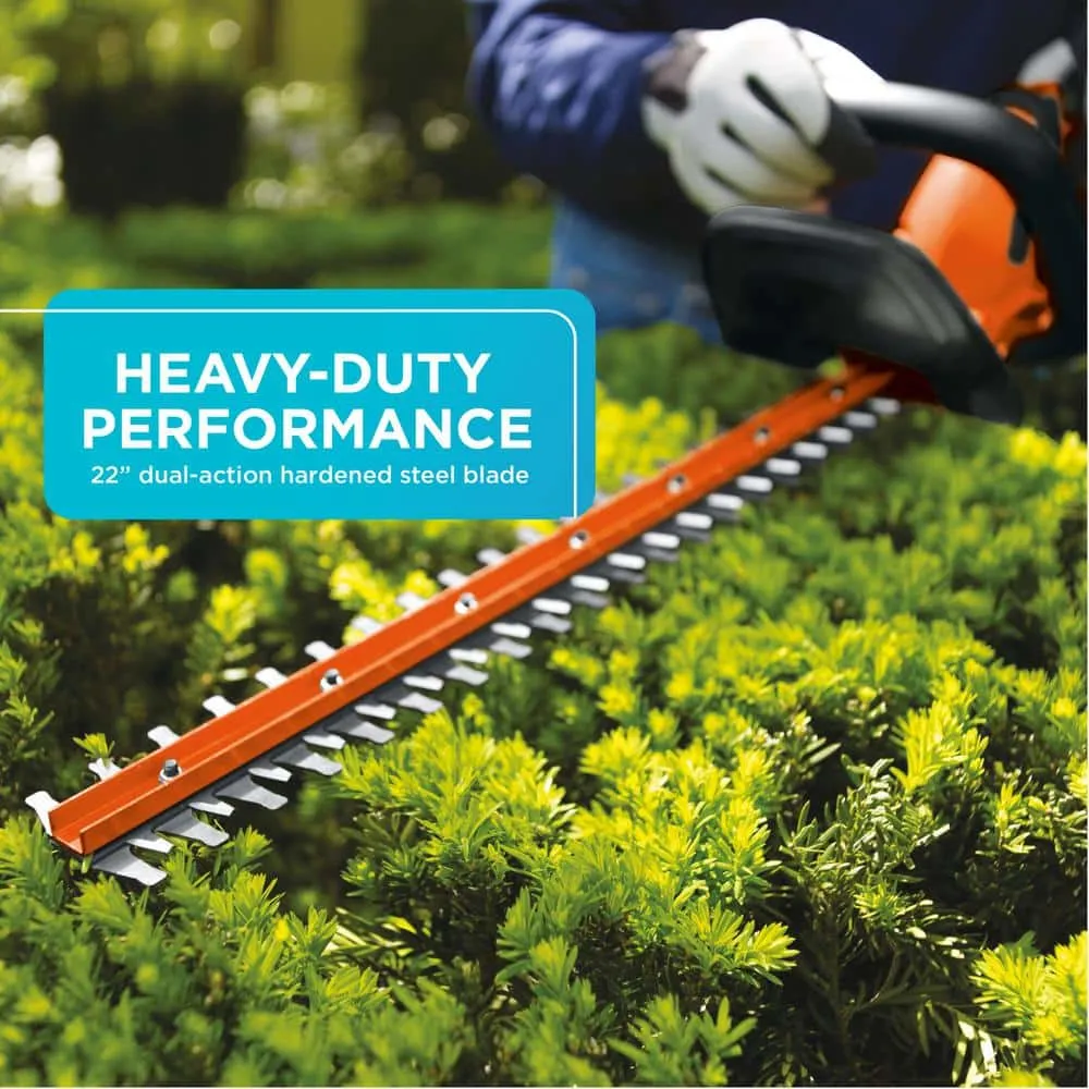 BLACK+DECKER 20V MAX 22in. Cordless Battery Powered Hedge Trimmer (Tool Only) LHT2220B