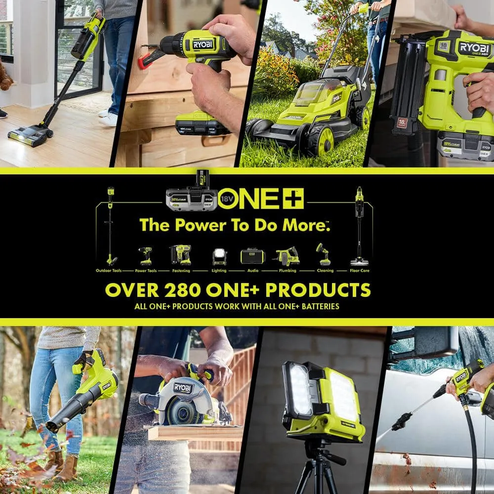 RYOBI ONE+ 18V Cordless Battery String Trimmer/Edger and Jet Fan Blower Combo Kit with 4.0 Ah Battery and Charger P2035
