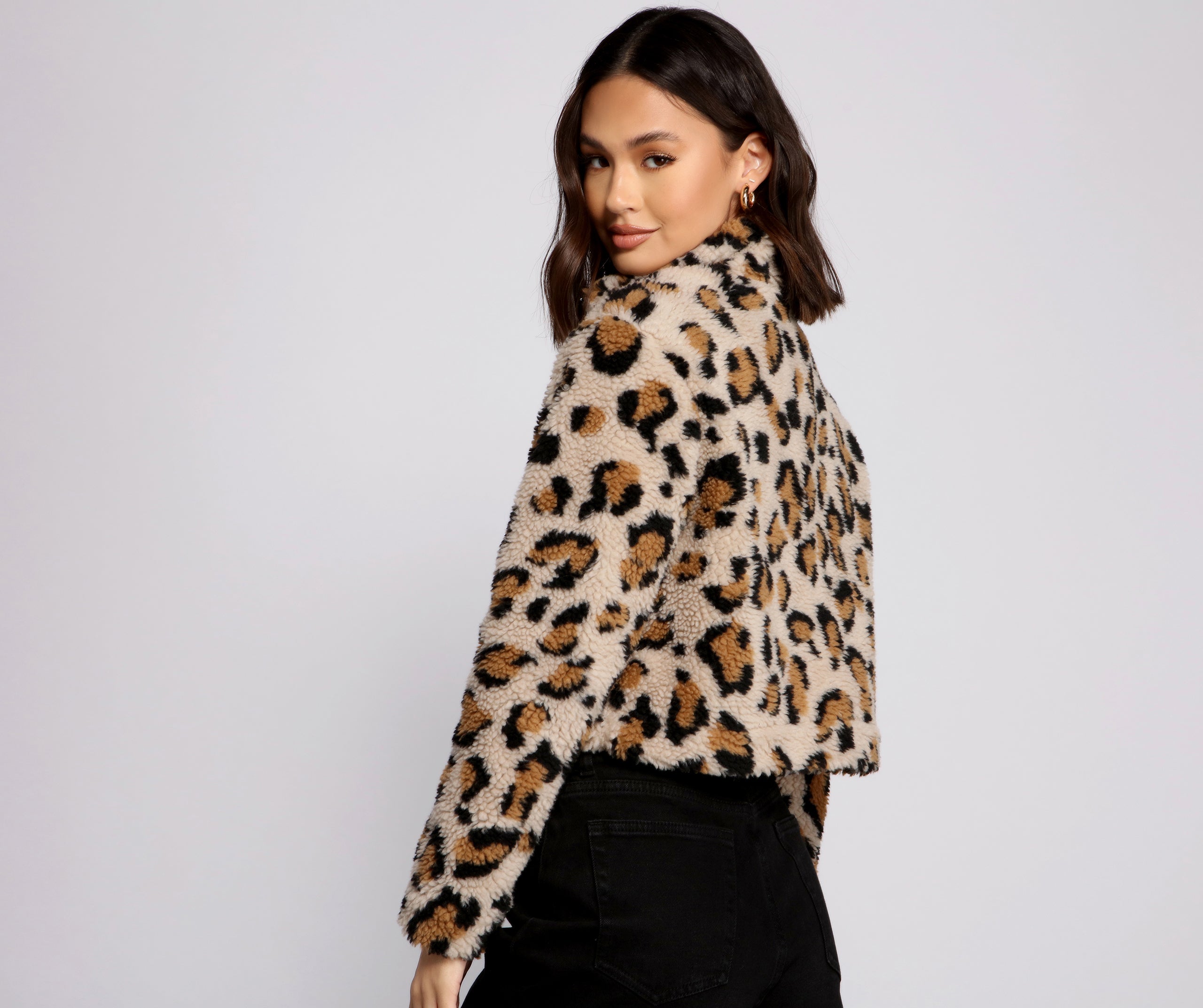 Trendy Girl Leopard Print Bomber Jacket