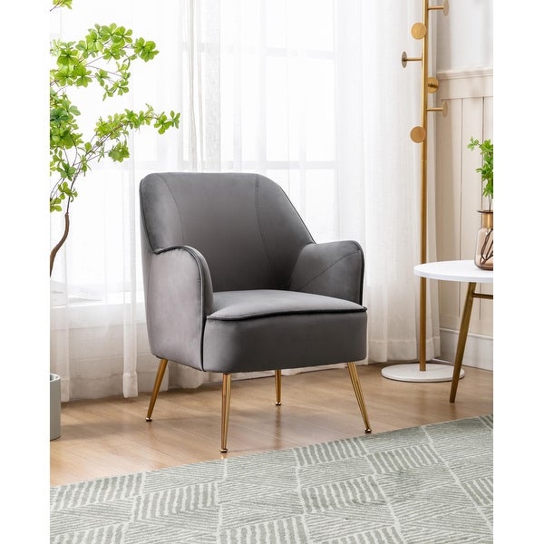 Porthos Home Adora Velvet Upholstered Accent Chair with Gold Chrome Legs