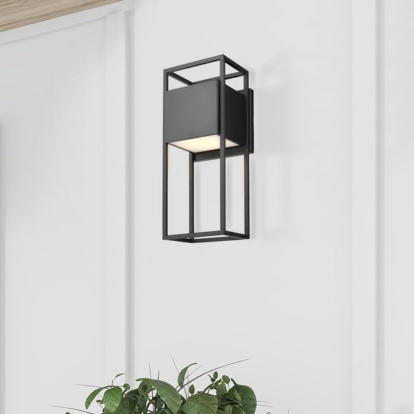  18W LED Large Wall Lantern Matte Black Finish Shopping - The Best Deals on Outdoor Wall Lanterns | 39389161