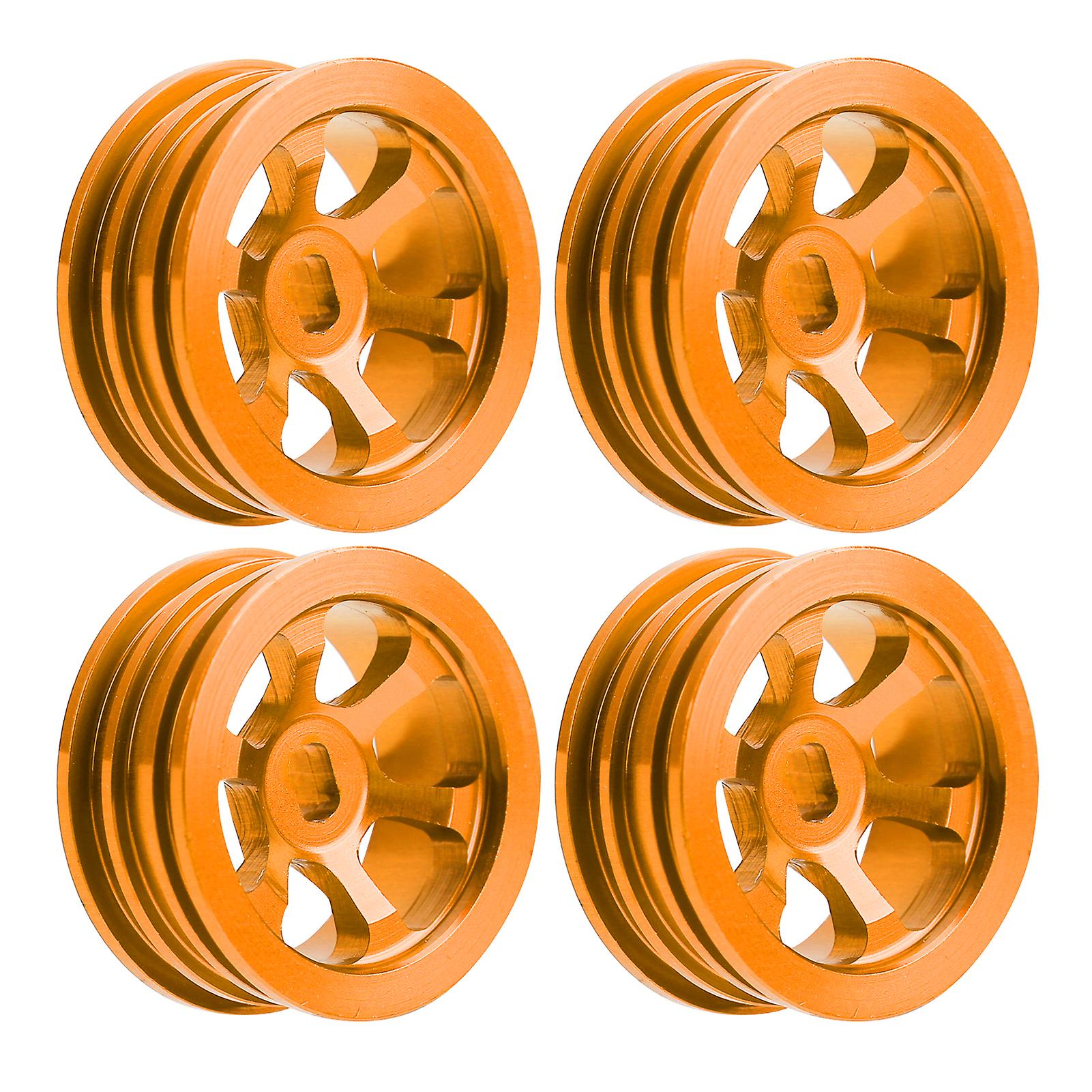 4pcs Rc Car Wheel Hub Kit Aluminium Alloy For Wltoys K989 Remote Control Cars 1/28orange