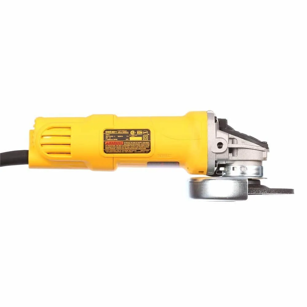 DEWALT 7 Amp 4.5 in. Small Angle Grinder with 1-Touch Guard DWE4011