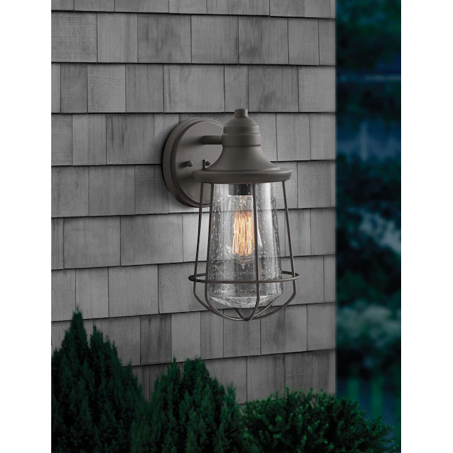 Portfolio Valdara 1-Light 11.5-in Black Outdoor Wall Light