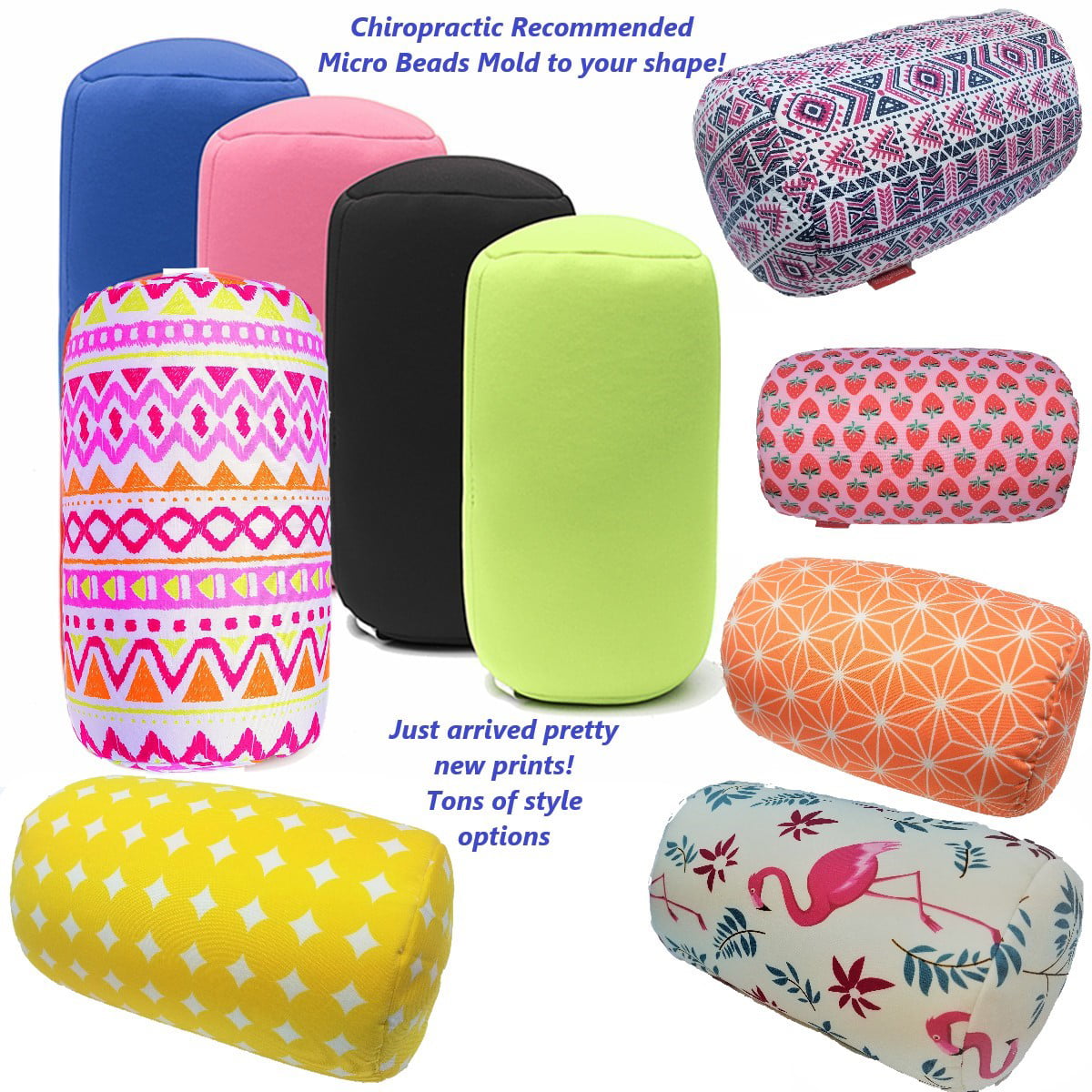 Bookishbunny Micro Bead Roll Squishy Cushion Hypoallergenic Post Surgery Back Neck Head Travel Pillow