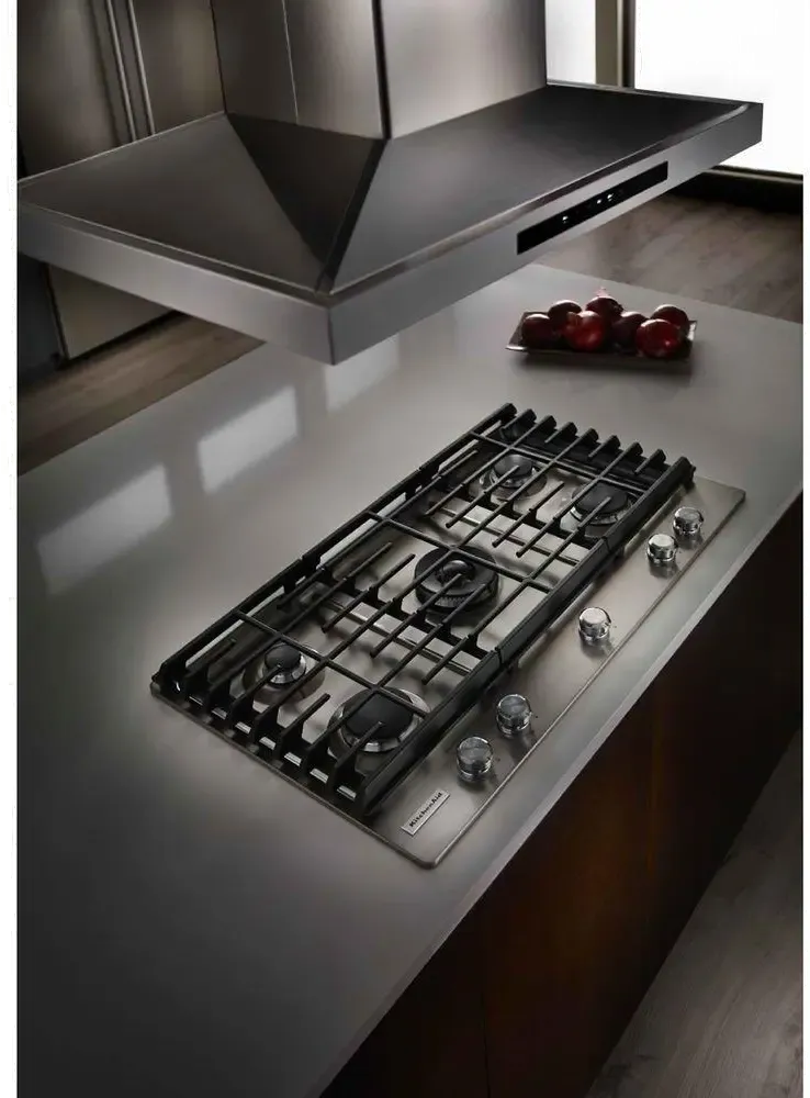 KitchenAid 36 Inch Gas Cooktop with 5 Burners - Stainless Steel