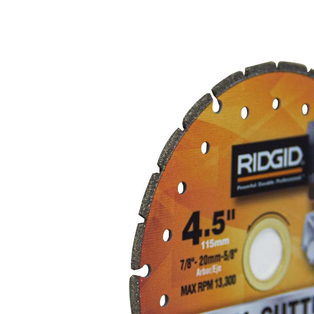 RIDGID 4.5 in. Diamond Cutting Diamond Blade HD-MTL45