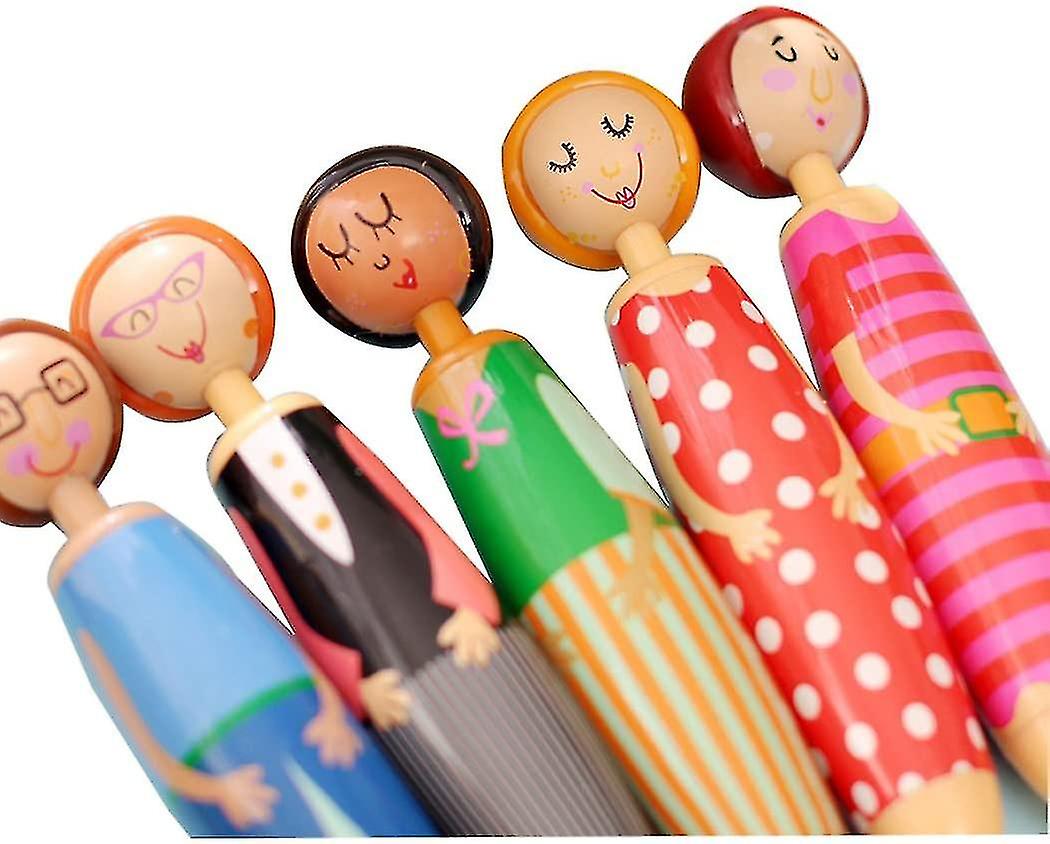 Novelty Girl Doll Design Ballpoint Pen， Cute Creative Stationery And Office Supplies Set Of 5 Pcs