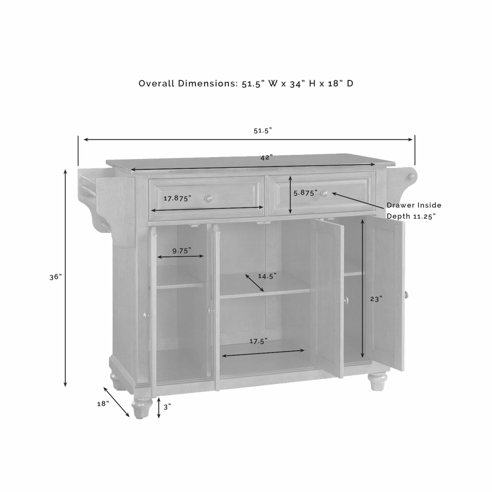 Crosley Cambridge Solid Granite Top Kitchen Island