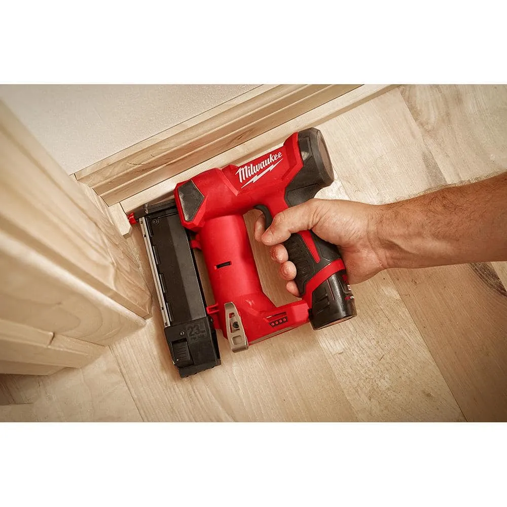 Milwaukee M12 12-Volt 23-Gauge Lithium-Ion Cordless Pin Nailer with  M12 2.0 Ah Battery 2540-20-48-11-2420