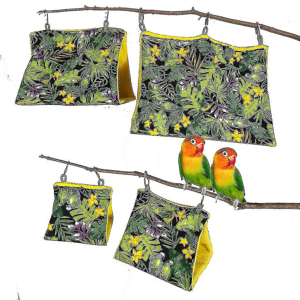 Bird Snuggle Hut Hanging Hammock Cage Plush Tent Shelter For Conures Parakeets