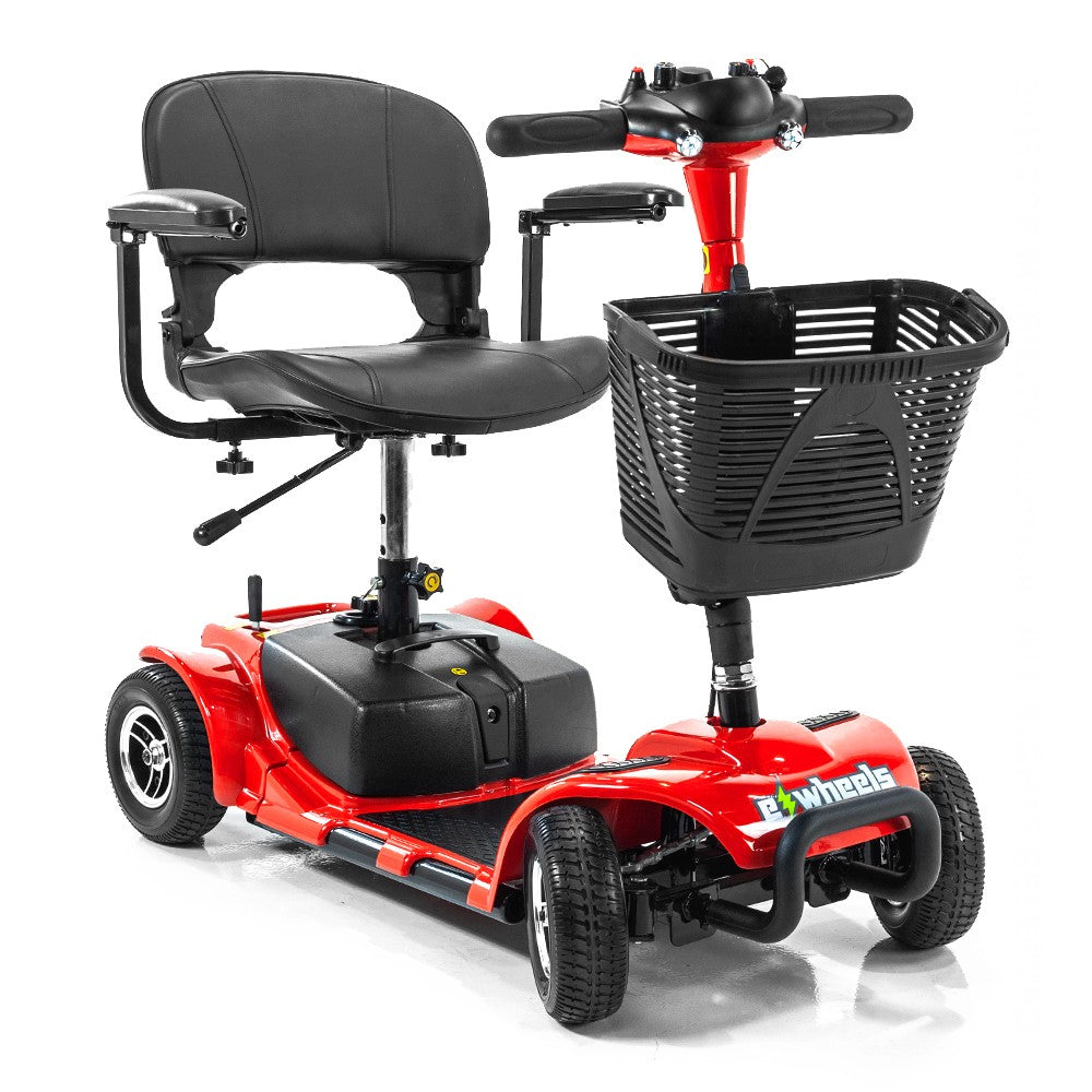 EWheels EW-M34 4 Wheel Mobility Scooter, Easy Transport Travel Mobility Scooter Swivel Seat, Basket
