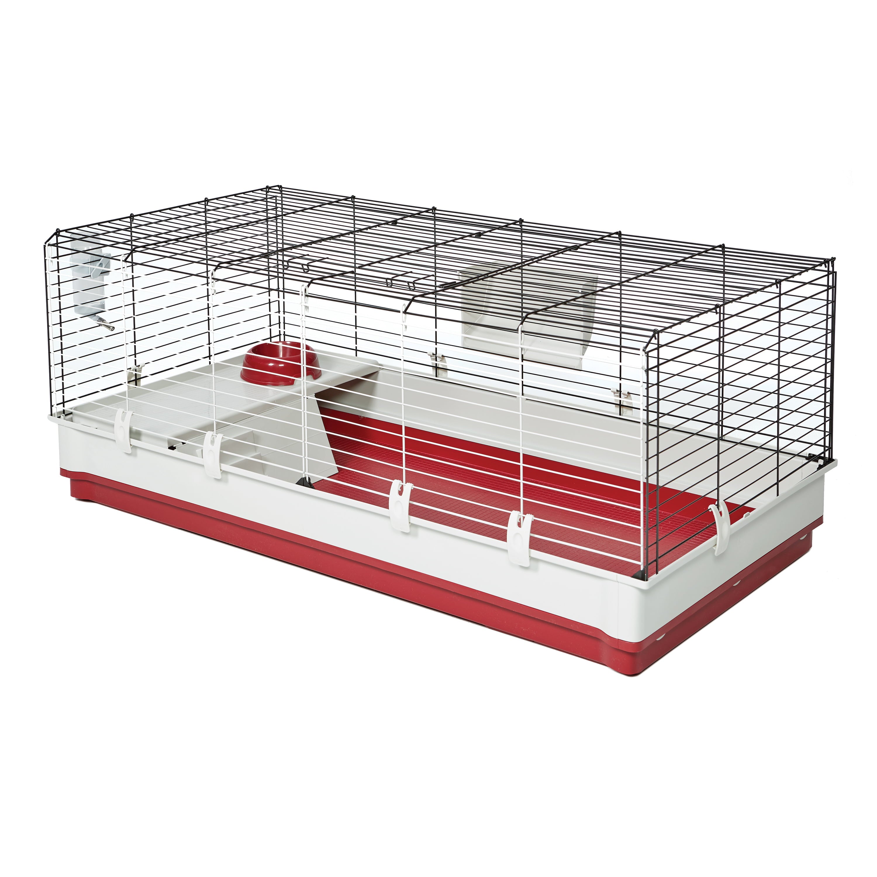 Midwest Homes for Pets Deluxe Rabbit and Guinea Pig Cage， X-Large， White and Red