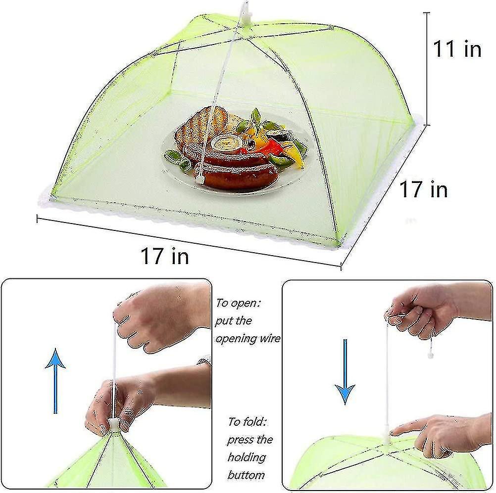 4 Pcs Food Cloche/insect Cloche/food Tent/folding Food Cover Mesh Screen Umbrellas， Bbq And More   4 Colors (pink， Green， Yellow， Blue， 43*43cm) Starl