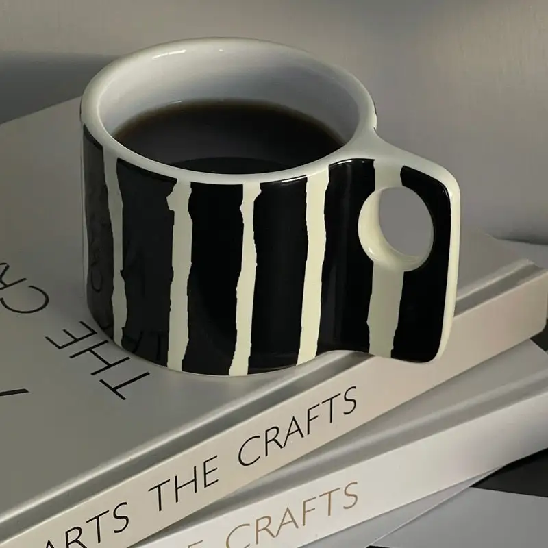 Quirkyquests Retro Stripe Ceramic Mug