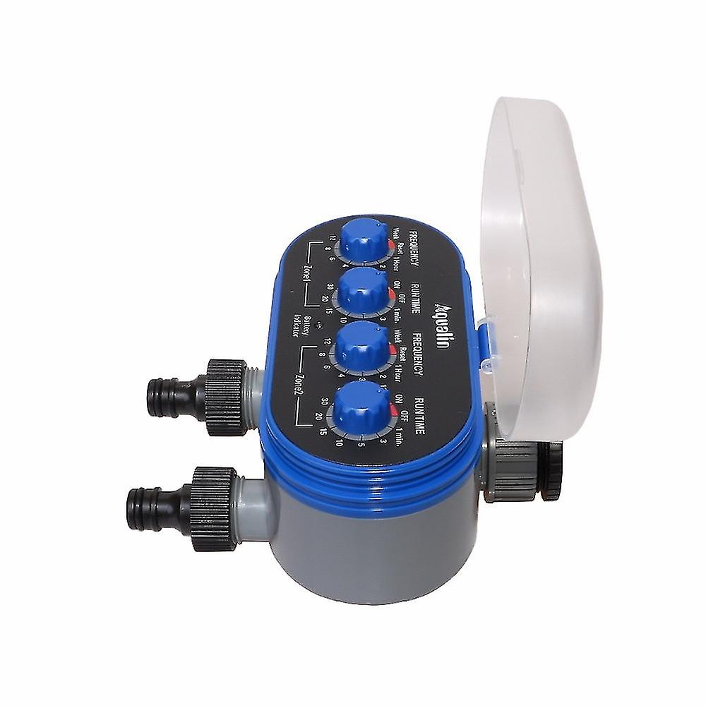 Ball Valve Electronic Automatic Watering Two Outlet Four Dials Water Timer Garden Irrigation Controller For Garden， Yard #21032