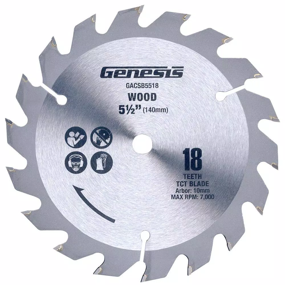 Genesis 5-1/2 in. 18-Tooth Tungsten Carbide-Tipped Circular Saw Blade and#8211; XDC Depot