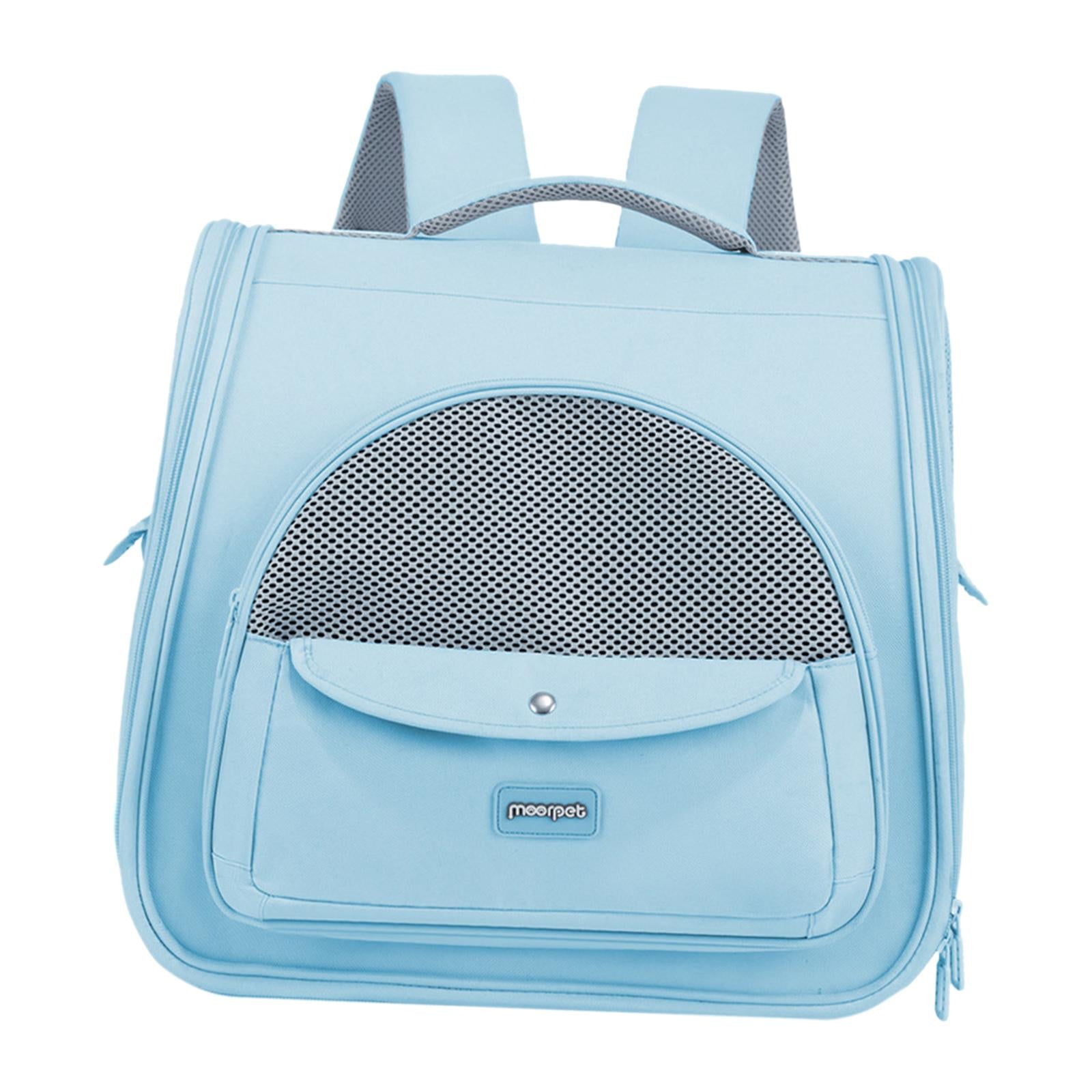 Pet Carrier Backpack Soft Handbag Travel Bag for Dogs Cats Hiking Rabbits Blue