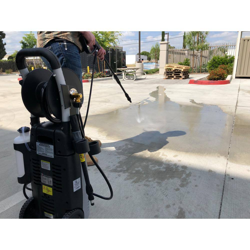 All Power APW5006 2000 PSI 1.6 GPM Electric Pressure Washer with Hose Reel for Buildings， Walkway， Vehicles and Outdoor Cleaning