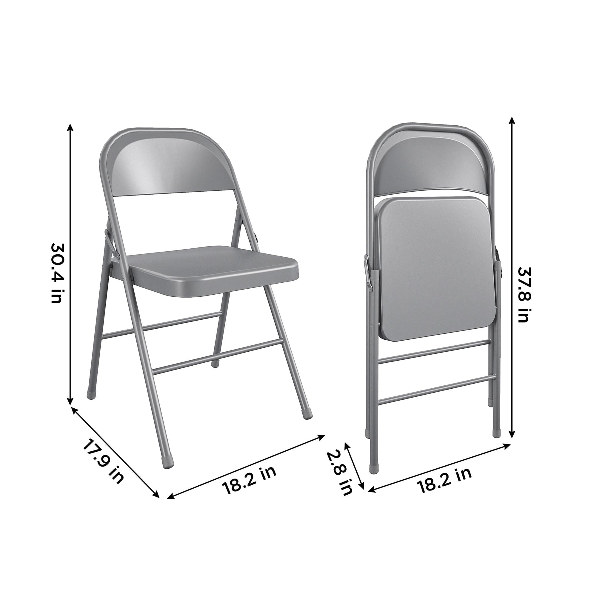 Mainstays Steel Folding Chair In Grey Color