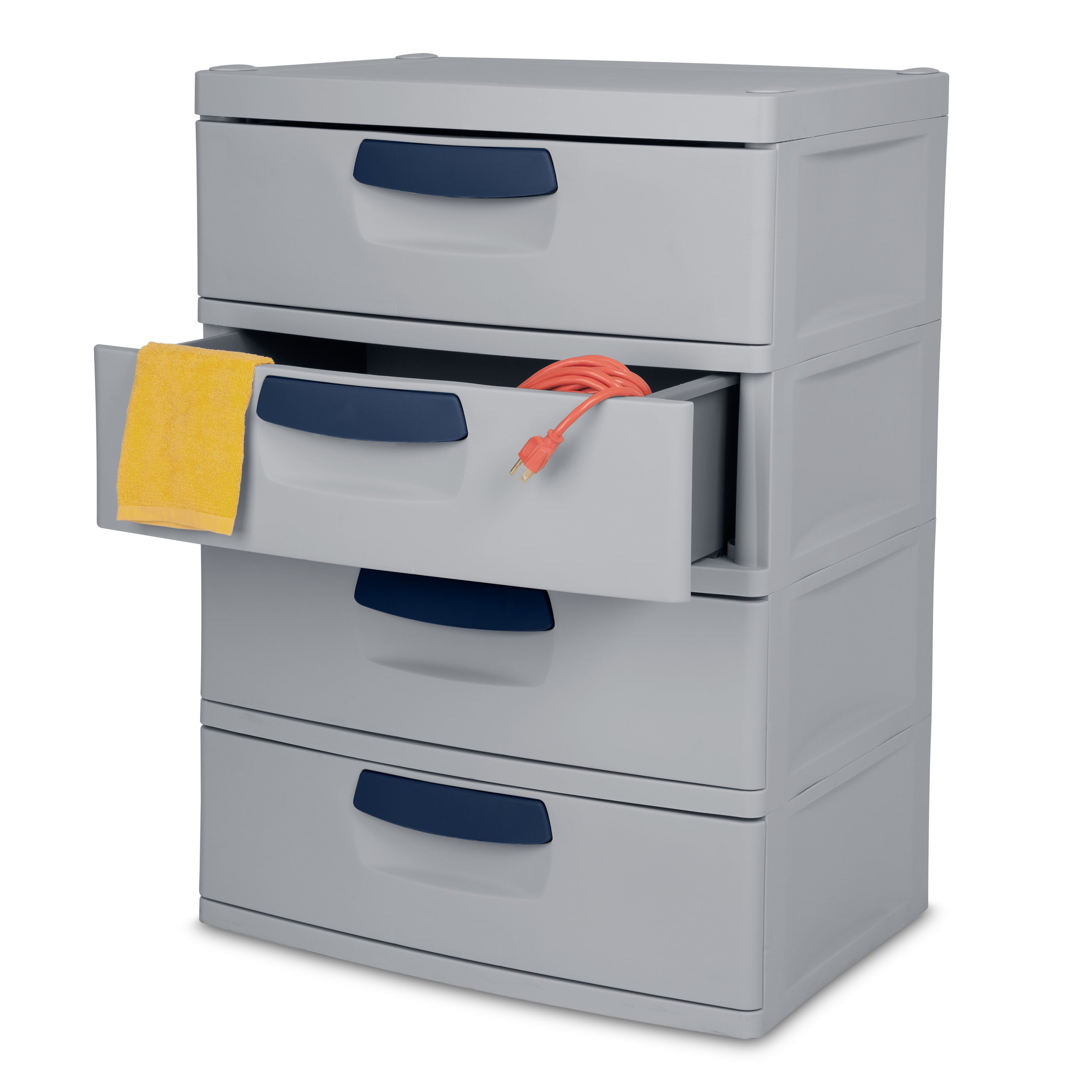 Sterilite 4 Drawer Unit Plastic, Cement