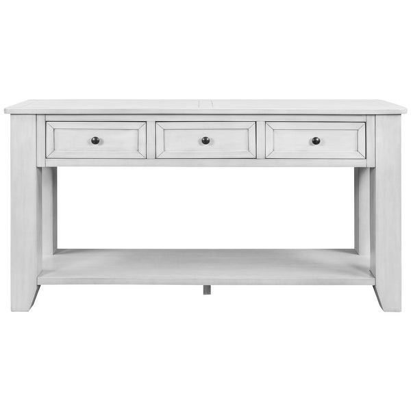 （Preferred Choice for Luxury wood Furniture)55''Console Table Sofa Table for Living Room with 3 Drawers and 1 Shelf - 55