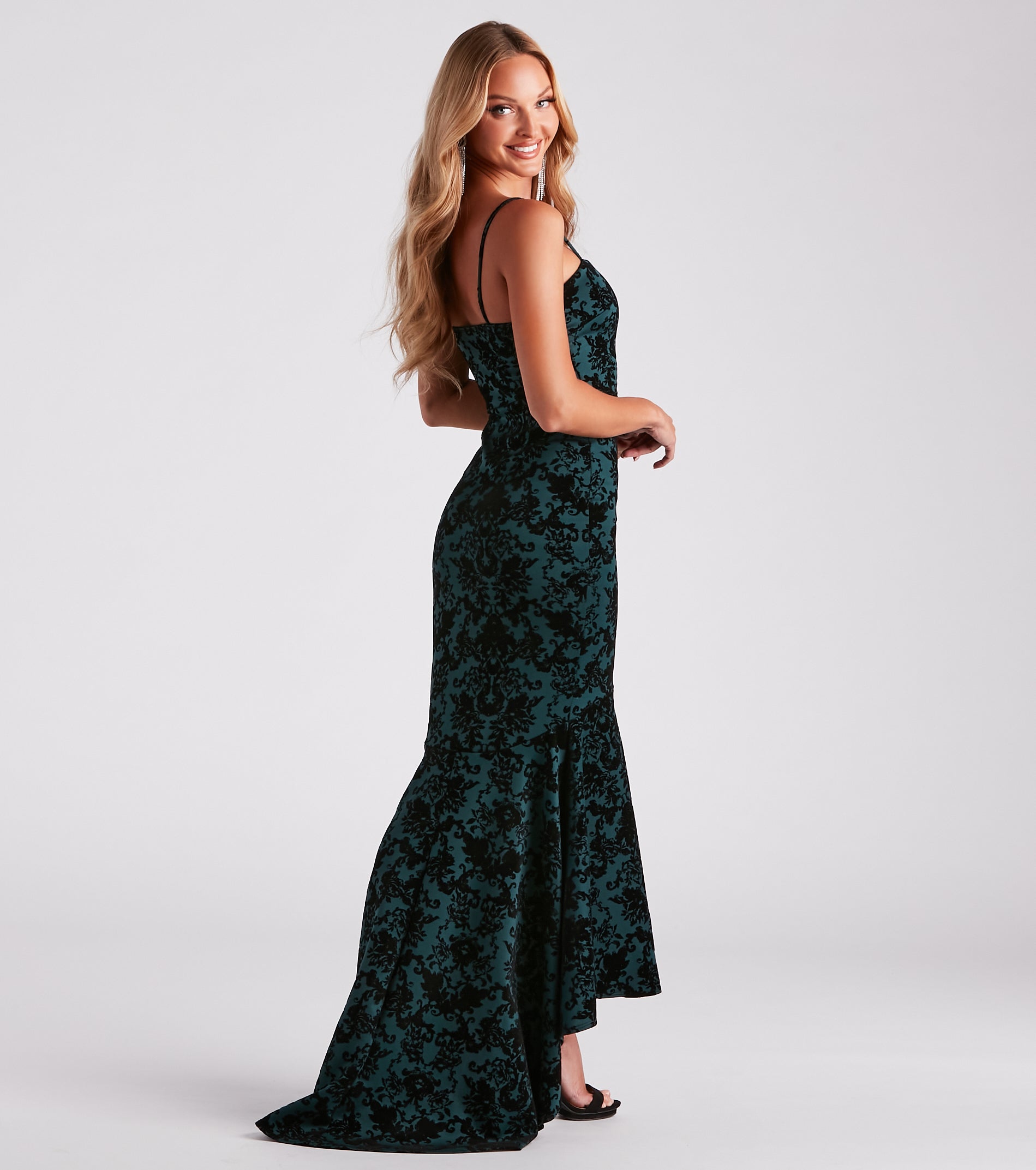 Liyah Formal Velvet Ruffle Dress