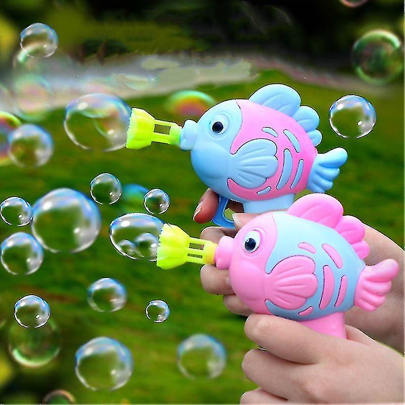 4pcs Cute Fish Soap Water Bubble Gun Bubble Blower Machine Toy For Kids Outdoor Toy Children Manual Gun Blower