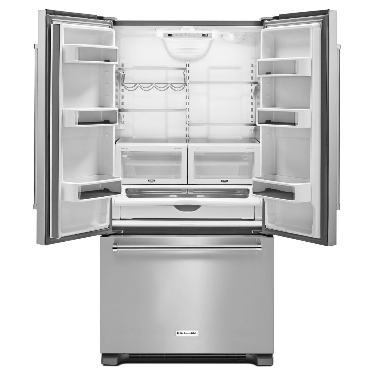 KitchenAid 36-inch, 22 cu.ft. Counter-Depth French 3-Door Refrigerator with Interior Water Dispenser KRFC302ESS