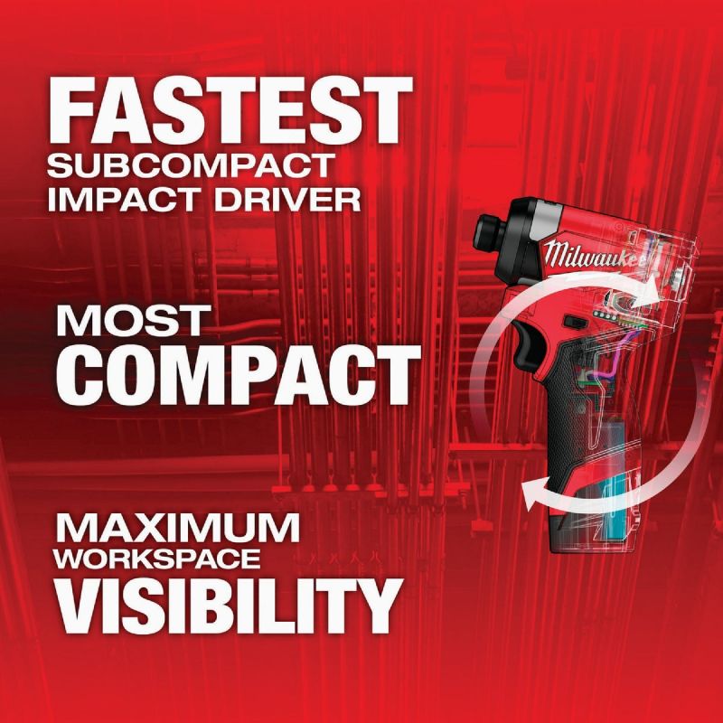 MW M12 FUEL Lithium-Ion Brushless Cordless Impact Driver Kit 1 4 In. Hex