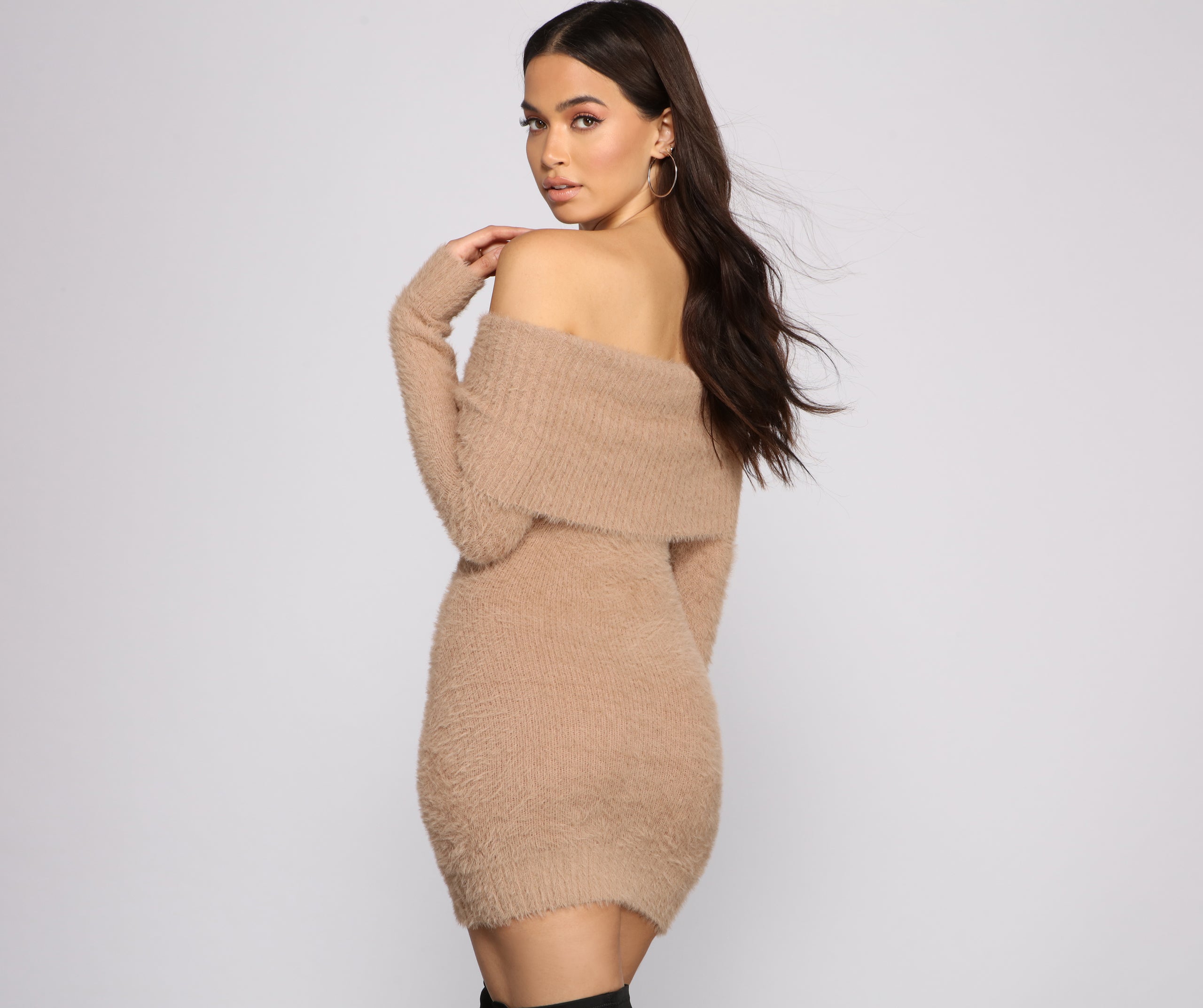 Major Babe Off The Shoulder Sweater Dress