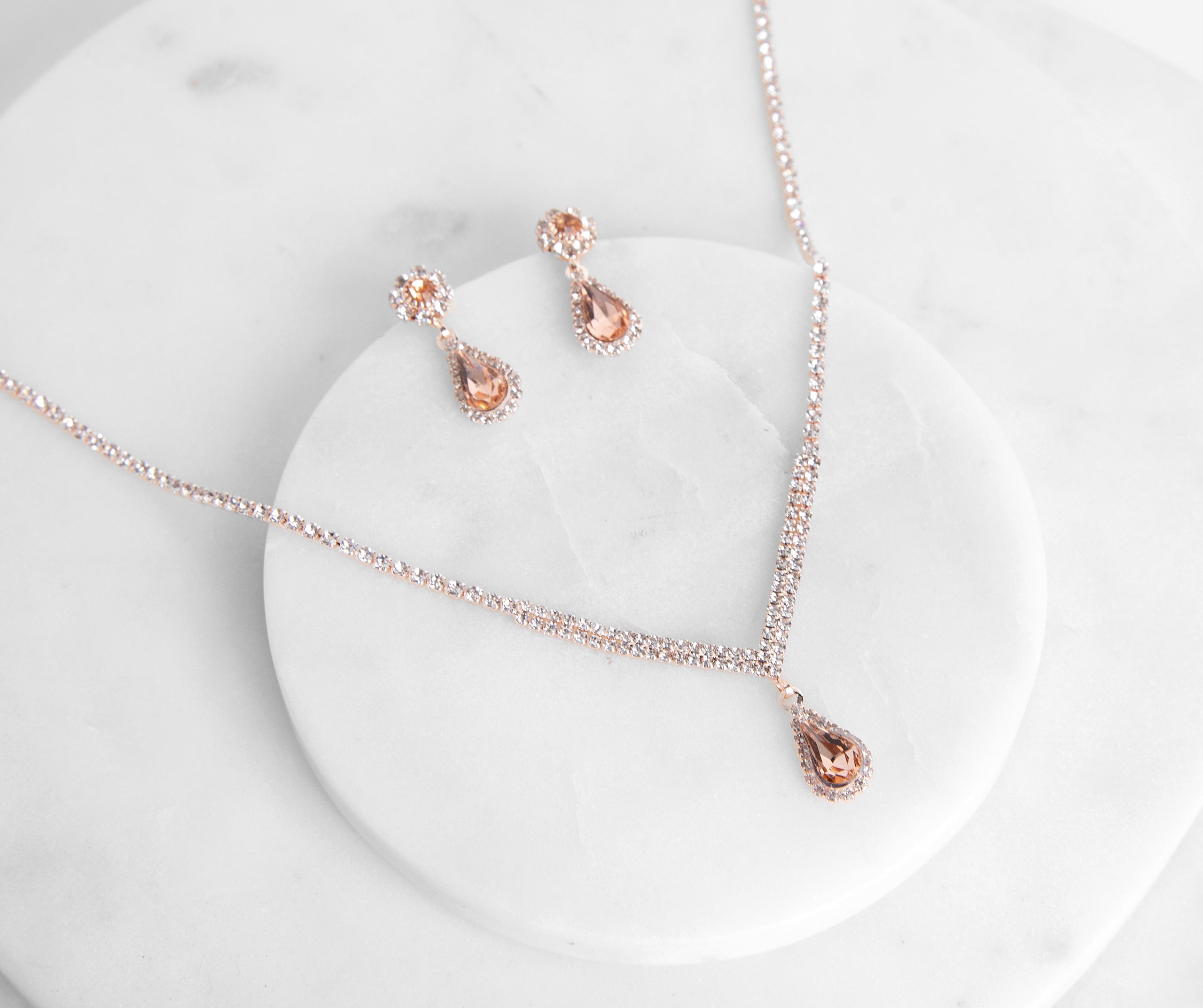 Dainty Details Rhinestone Necklace Set