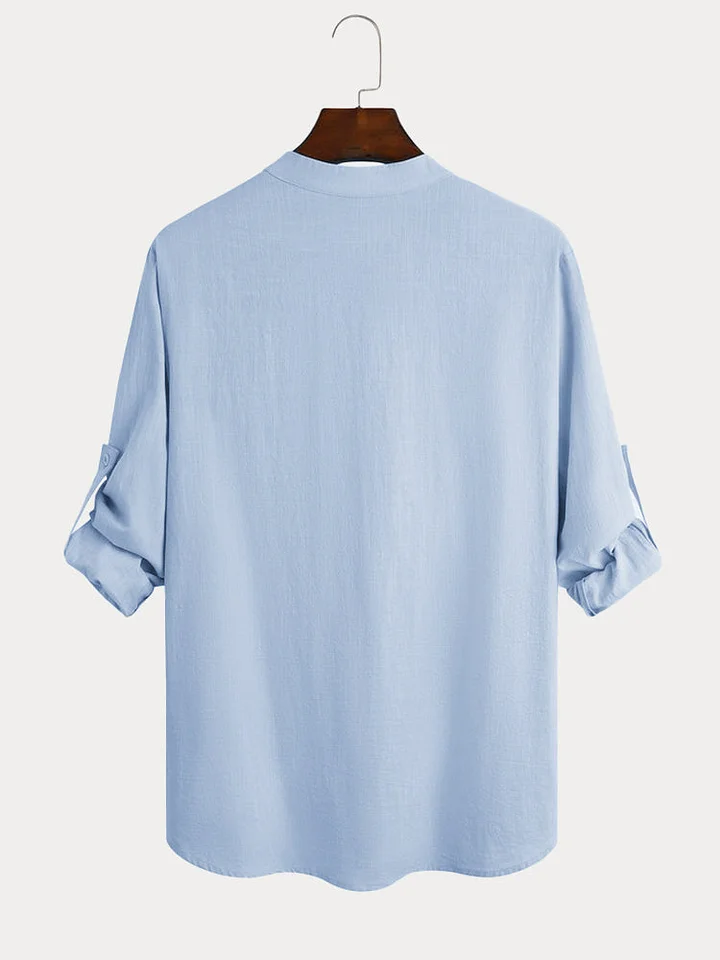 Men's ice cream cotton linen casual long-sleeved shirt-Buy 2 Free Shipping